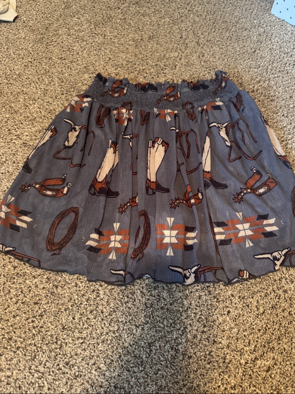 Western Print Cotton Skort